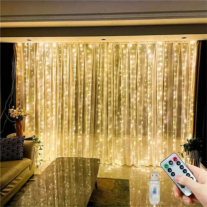 Veyra USB Curtain Light String - Remote Controlled Indoor String Lights