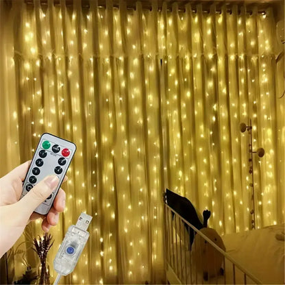 Veyra USB Curtain Light String - Remote Controlled Indoor String Lights