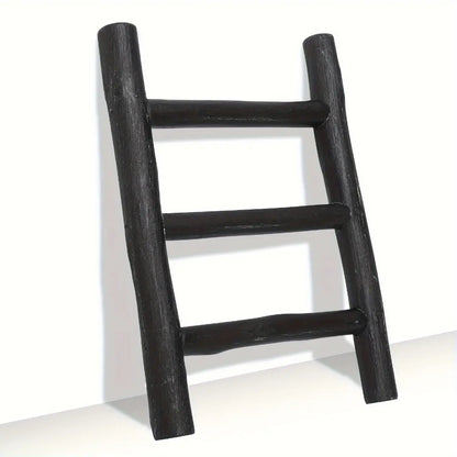 Rustic Wooden Ladder - Mini Display Rack for Towels and Farmhouse Decor