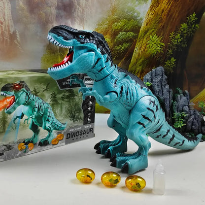 Electric Walking Dinosaur Toy with Lights, Sound & Spray