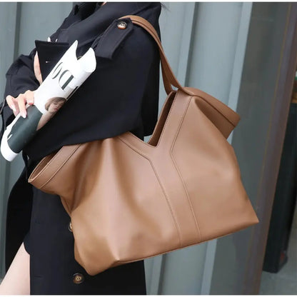 Virella – Genuine Leather Oversized Tote Bag Shoulder Shopper