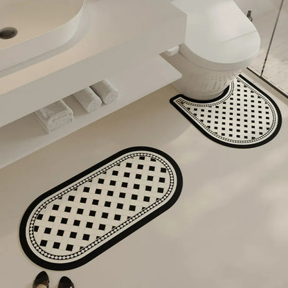 Alvienne 3-Piece Absorbent Diatom Mud Bathroom Mat Set - Quick-Dry Non-Slip Floor Mats