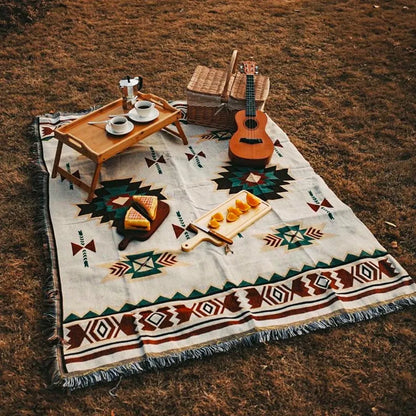 Bohemian Style Decorative Blanket for Outdoor Camping, Travel & Home Decor