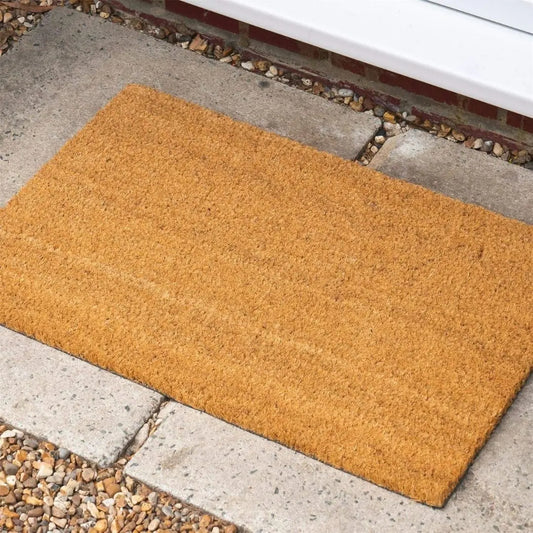 Heritage Coir Door Mat - Classic Non-Slip Entrance Mat with Rustic Boot-Scraper Bristle