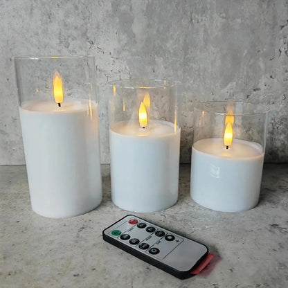 3Pcs Set Flameless Candles with Remote Timer