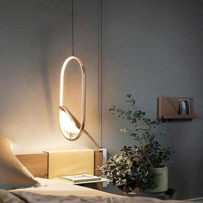 Luxury Pendant Light with Golden Bird - Modern Elegance for Serene Living Spaces