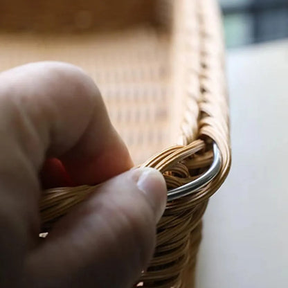 Rectangular Wicker Rattan Serving Tray