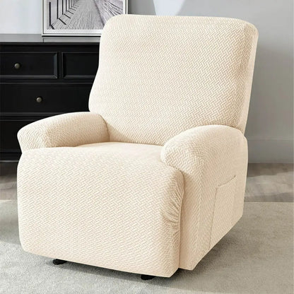 Varsi Polar Fleece Recliner Chair Covers - Stretch Slipcovers with Side Pocket for 1-4 Seater Recliners