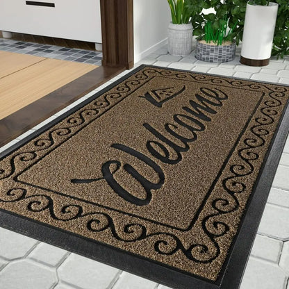 YimobraGuard Heavy-Duty Braided Door Mat - Waterproof Non-Slip Entrance Rug for Indoor and Outdoor Use