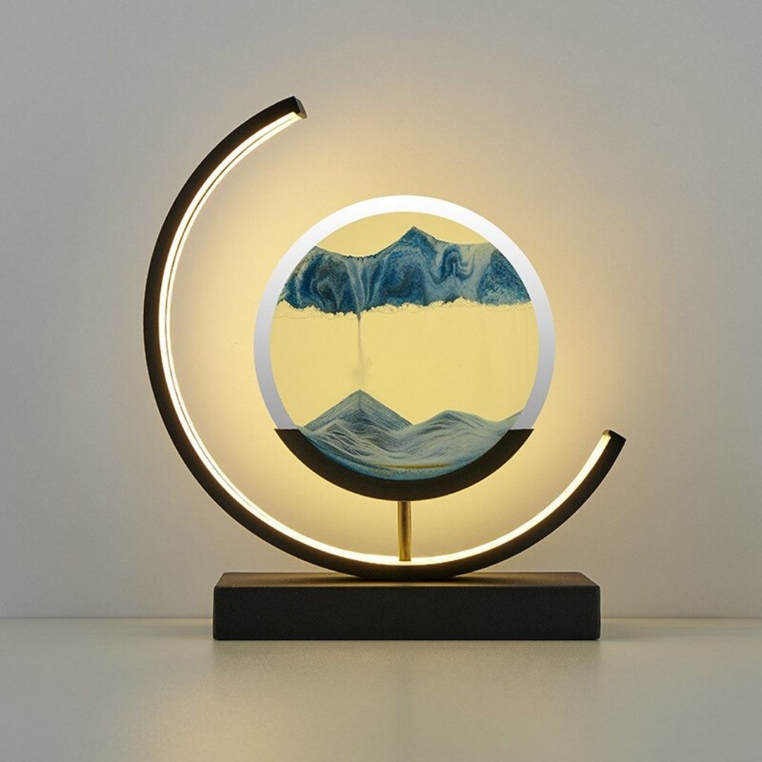 SandLight Quicksand Table Lamp - Rotating LED Art Lamp with Mesmerizing 3D Sandscape