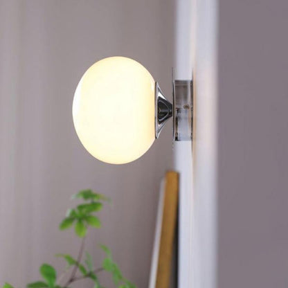 Marshmallow Globe Wall Sconce - Soft Glass Glow with Modern Chrome Finish