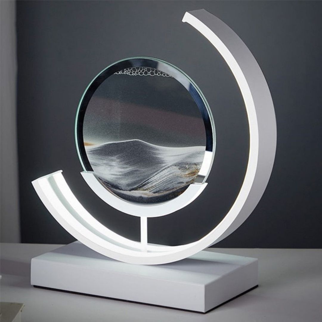 SandLight Quicksand Table Lamp - Rotating LED Art Lamp with Mesmerizing 3D Sandscape