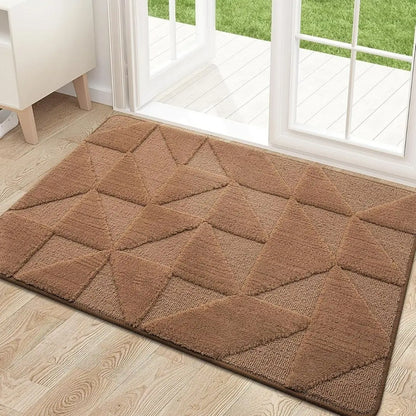 HomaxyTuft Soft Dirt Trapper Mat - Non-Slip Machine Washable Entrance Rug
