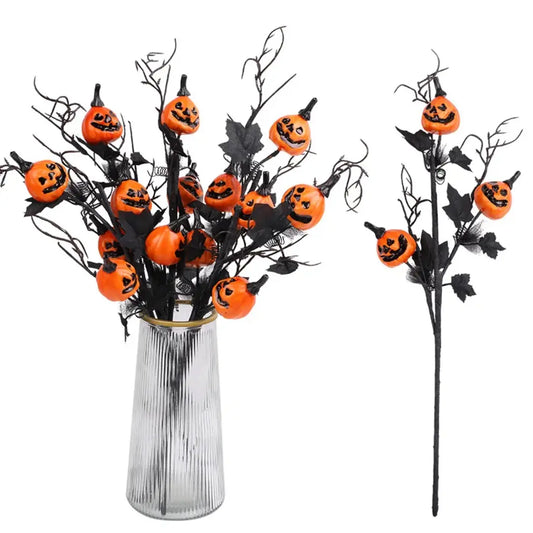 Halloween Artificial Pumpkin Maple Leaf Branches