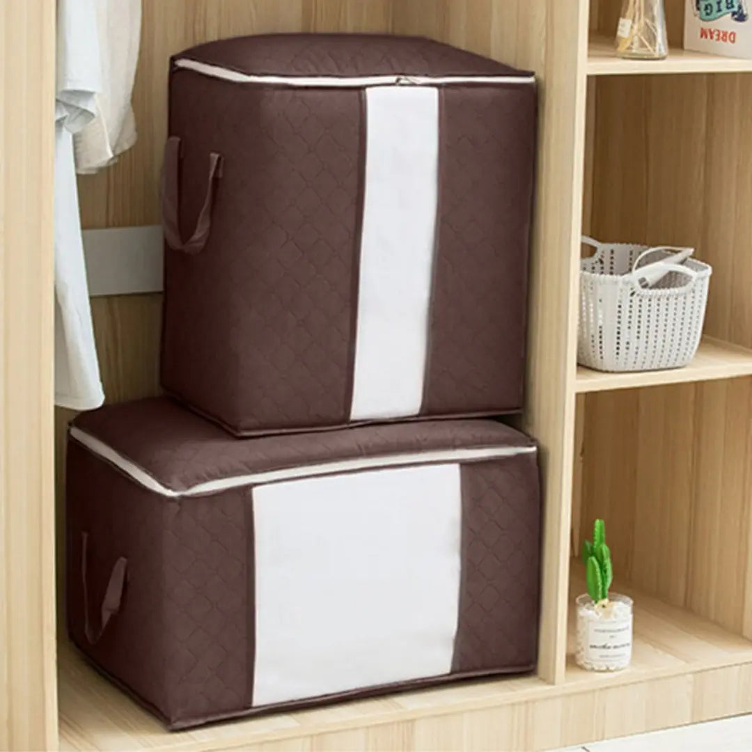 Brenlo 3-Piece Large Clothes Storage Bag Set - Foldable Closet and Underbed Organizers with Handles