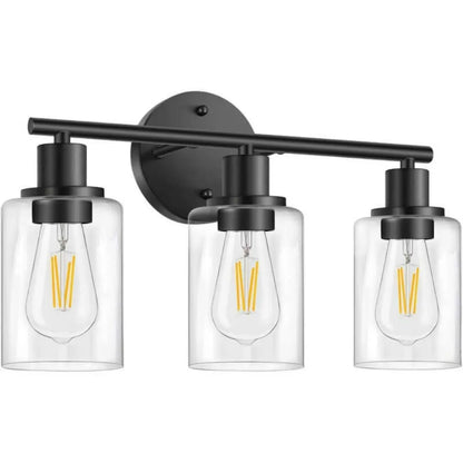 Nuvoro Black Retro Indoor Wall Lamp - Matte Finish Vanity Light with Reversible Mount