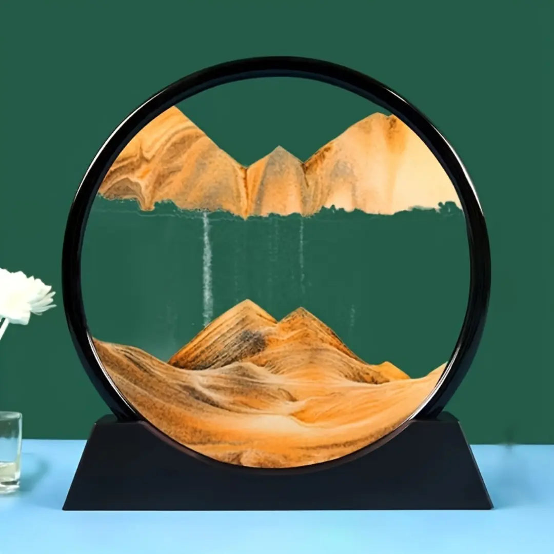 Creative 3D Moving Glass Art Sand Painting - Flowing Sand Hourglass Home Decor
