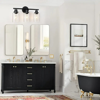 Nuvoro Black Retro Indoor Wall Lamp - Matte Finish Vanity Light with Reversible Mount