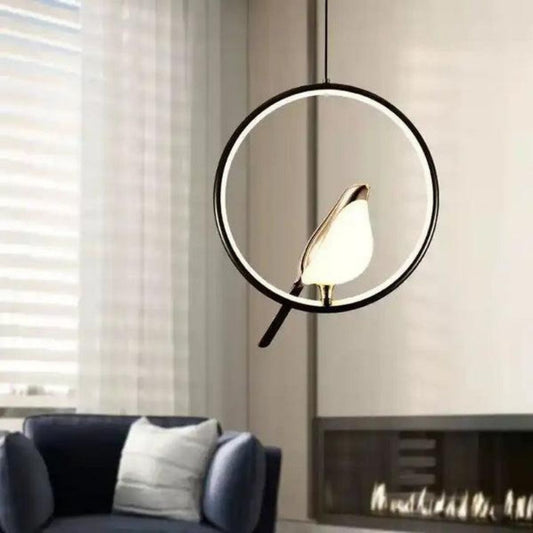 Luxury Pendant Light with Golden Bird - Modern Elegance for Serene Living Spaces