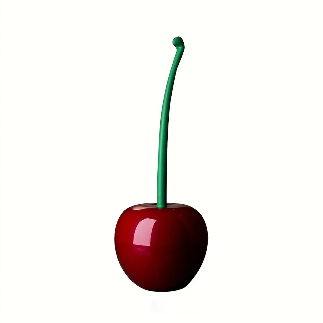 Novelty Cherry-Shaped Toilet Brush with Holder - Creative Bathroom Accessory