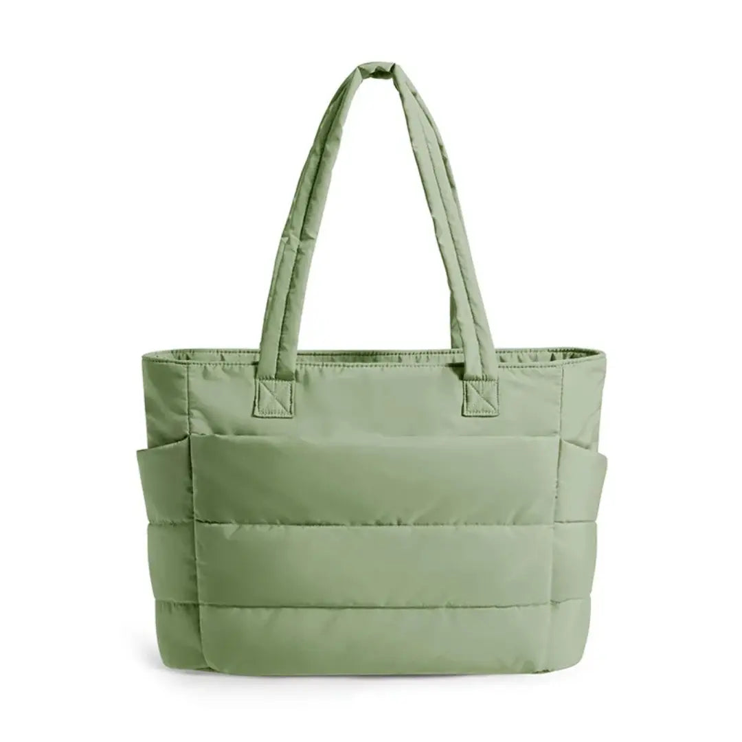 Aurelle – Quilted Travel Tote Bag with Laptop Sleeve & Multi-Compartment Storage