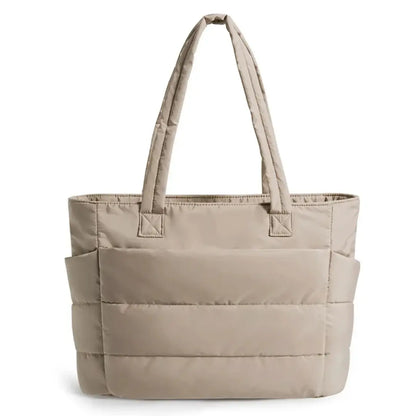 Aurelle – Quilted Travel Tote Bag with Laptop Sleeve & Multi-Compartment Storage