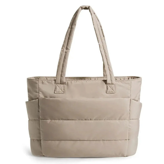 Aurelle – Quilted Travel Tote Bag with Laptop Sleeve & Multi-Compartment Storage