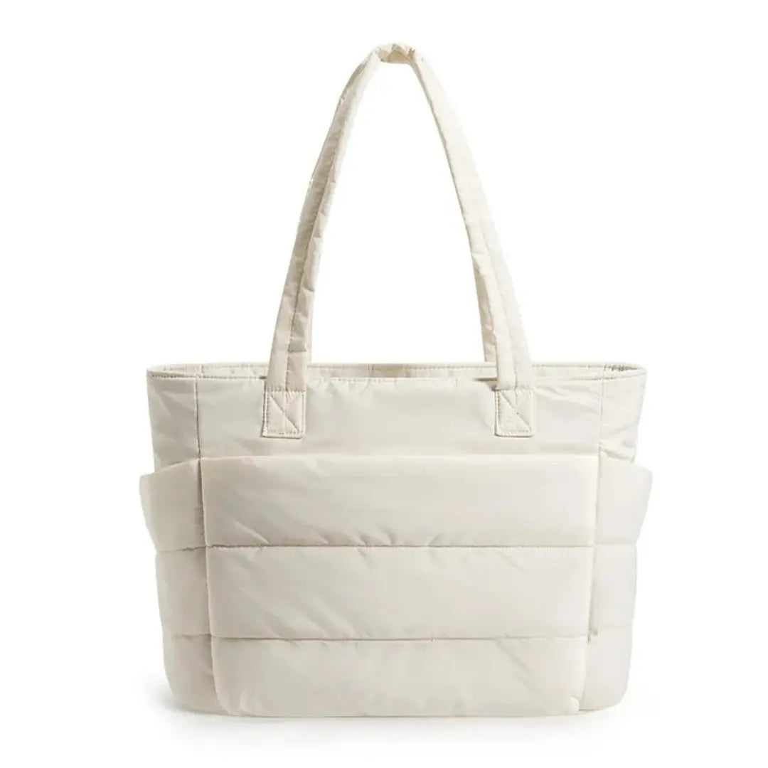 Aurelle – Quilted Travel Tote Bag with Laptop Sleeve & Multi-Compartment Storage