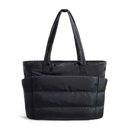 Aurelle – Quilted Travel Tote Bag with Laptop Sleeve & Multi-Compartment Storage