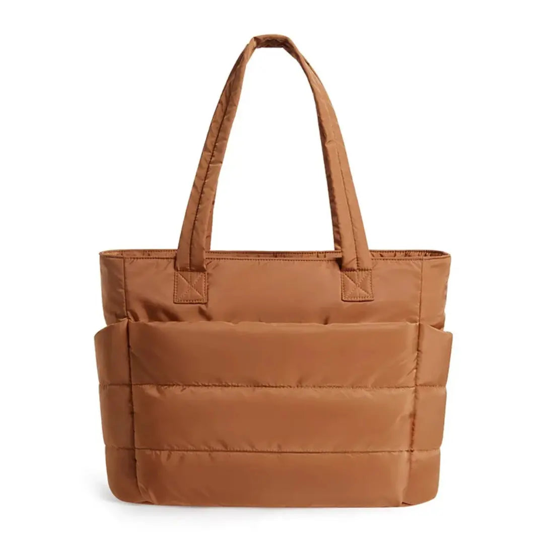 Aurelle – Quilted Travel Tote Bag with Laptop Sleeve & Multi-Compartment Storage