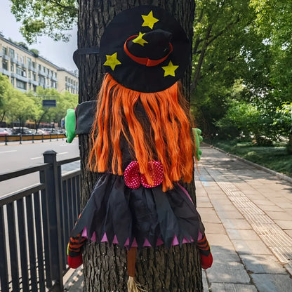 Festive Halloween Tree Climbing Witch for Outdoor Decoration