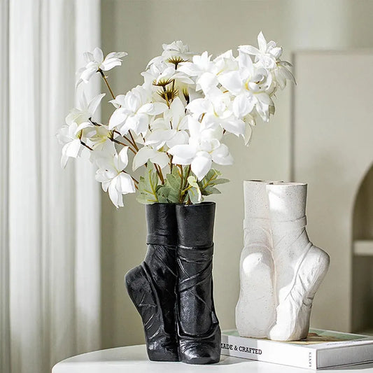 Ceramic Ballet Shoes Vase Sculpture