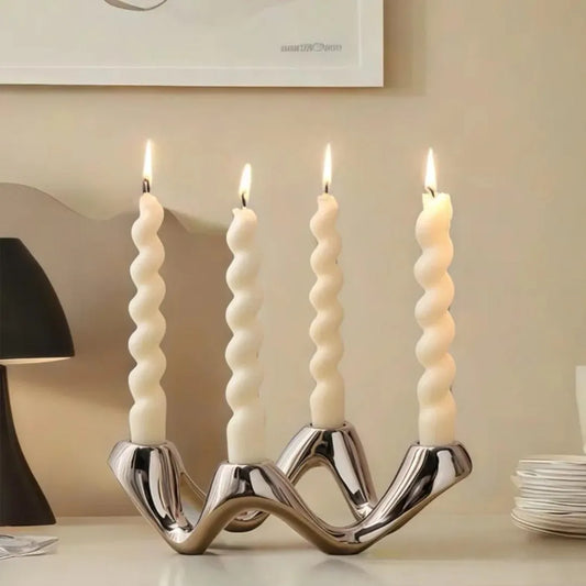 Ceramic Wave Shaped Candle Holder
