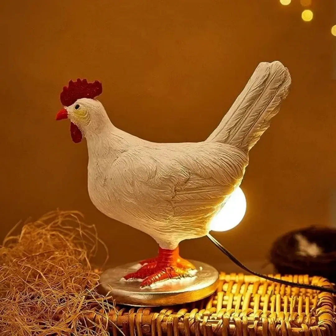 Chicken Table Lamp - Whimsical Farmhouse Lighting with Cozy Charm