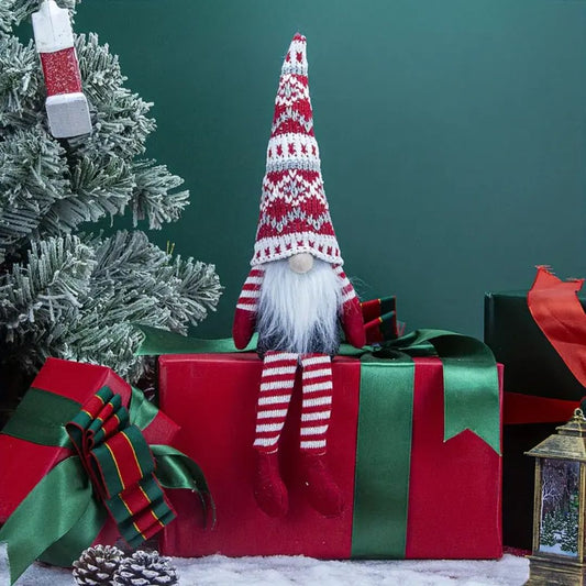 Nordic Christmas Gnome Ornaments - Faceless Santa Elf Pendants