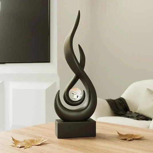 Modern Abstract Flame Sculpture - Ceramic Home Decor Piece