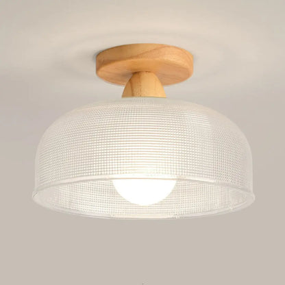 Solid Wood and Glass Modern Ceiling Lamp
