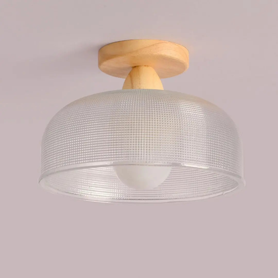 Solid Wood and Glass Modern Ceiling Lamp