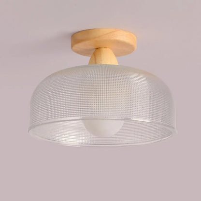 Solid Wood and Glass Modern Ceiling Lamp