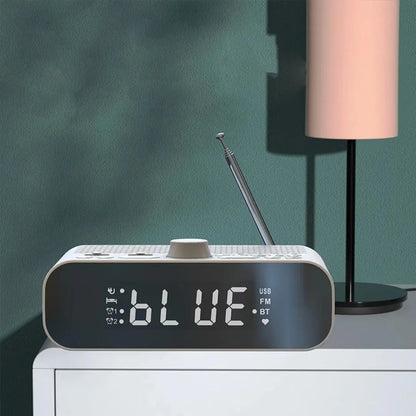 Digital Alarm Clock Radio - LED Display, Rechargeable with Auto Off Timer