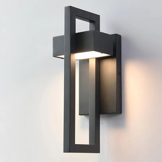 Marshall Modern Outdoor Wall Light - Black with Stainless Steel