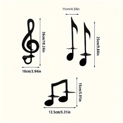 4PCs Set Music Note Candle Holder Wall Decor