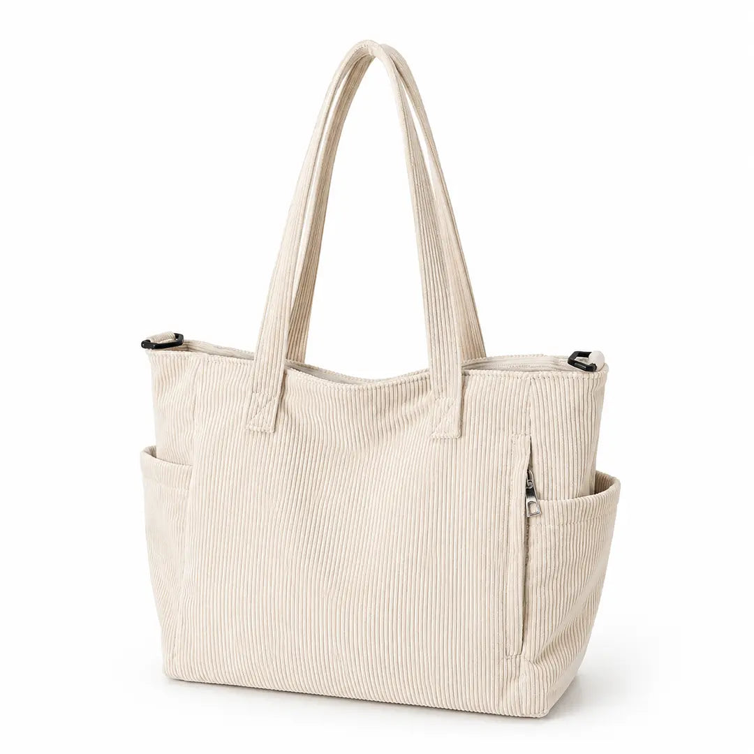 Stylish Corduroy Tote Bag for Women with Large Capacity Design