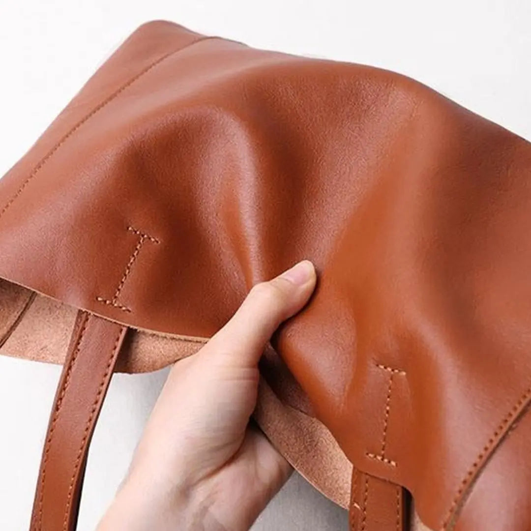 Classic Structured Leather Tote Bag