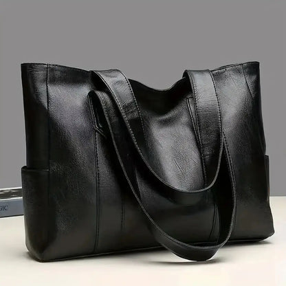 Vegan Leather Tote Bag for Women - Large Capacity Shoulder Bag