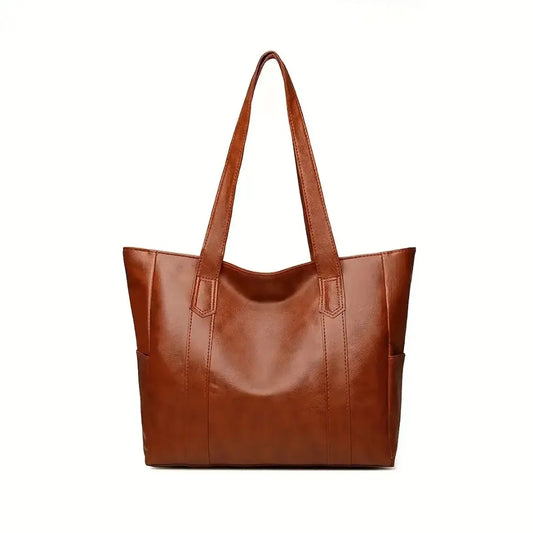 Vegan Leather Tote Bag for Women - Large Capacity Shoulder Bag