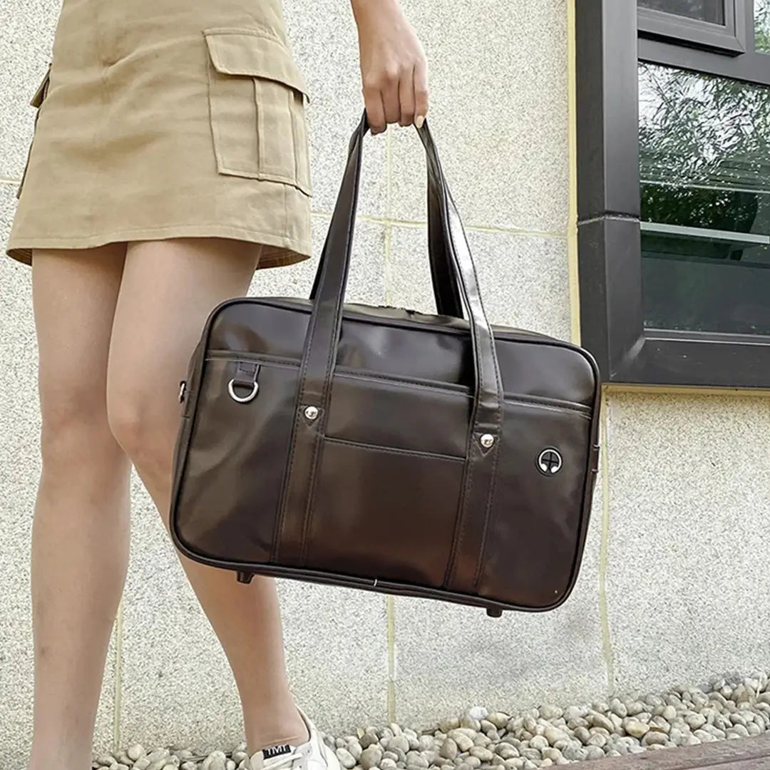 PU Leather Tote Bag for Women - Waterproof School & Laptop Shoulder Bag
