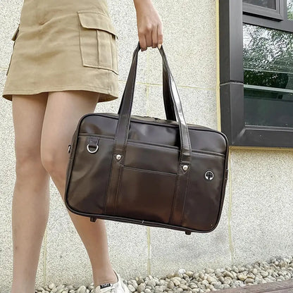 PU Leather Tote Bag for Women - Waterproof School & Laptop Shoulder Bag