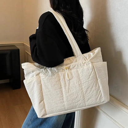 Quilted Tote Bag for Women - Lightweight Laptop Shoulder Bag