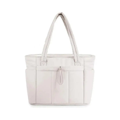 Quilted Tote Bag for Women - Lightweight Laptop Shoulder Bag